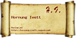 Hornung Ivett névjegykártya